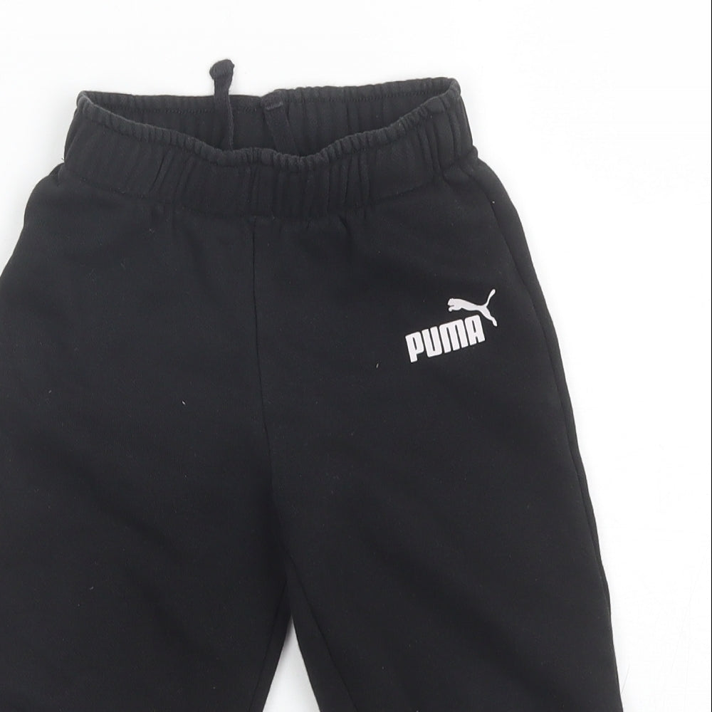 PUMA Boys Black  Polyester Sweatpants Trousers Size 2-3 Years  Regular