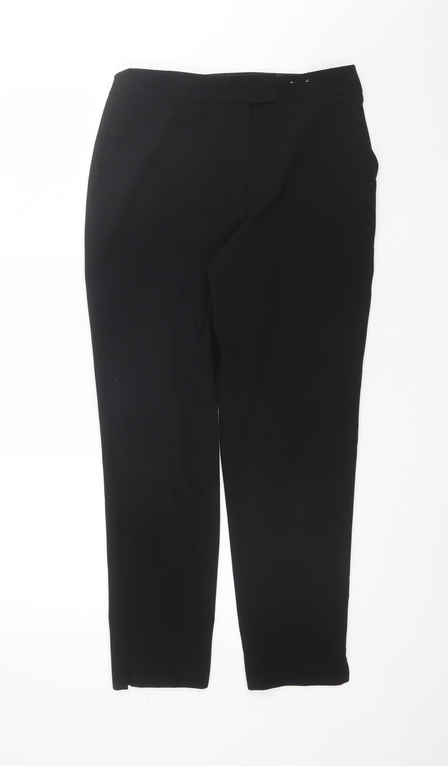 F&F Womens Black  Polyester Dress Pants Trousers Size 10 L27 in Regular