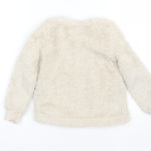 George Boys Beige Round Neck  Polyester Pullover Jumper Size 3-4 Years
