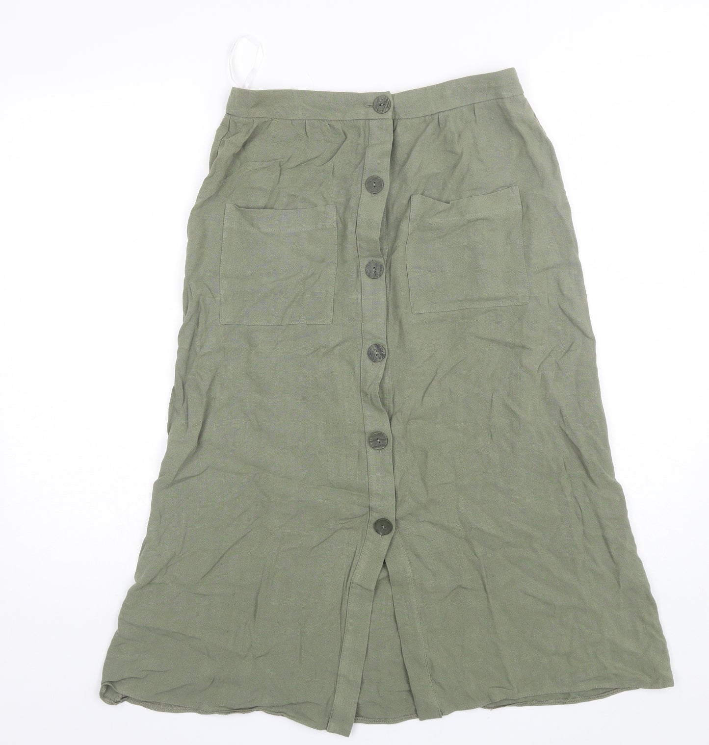 Primark Womens Green  Viscose A-Line Skirt Size 8