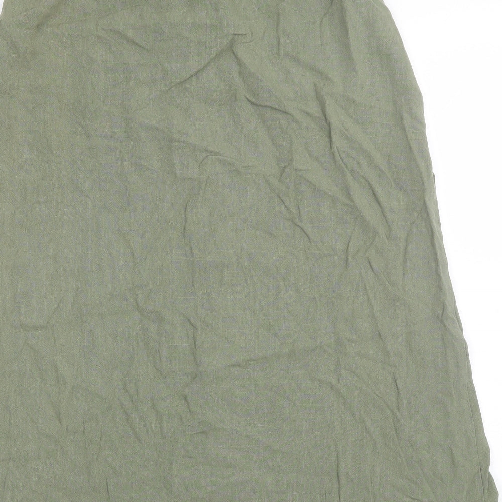 Primark Womens Green  Viscose A-Line Skirt Size 8