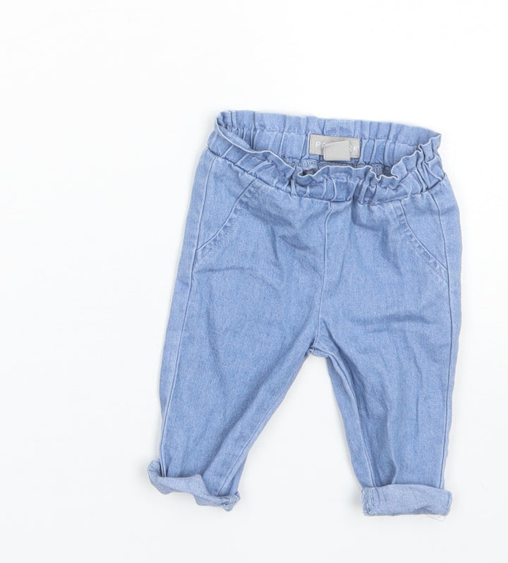Primark Baby Blue Cotton Jogger Trousers Size 0-3 Months
