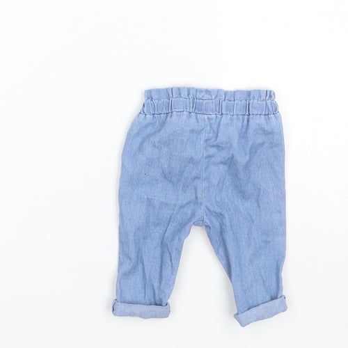 Primark Baby Blue  Cotton Jogger Trousers Size 0-3 Months