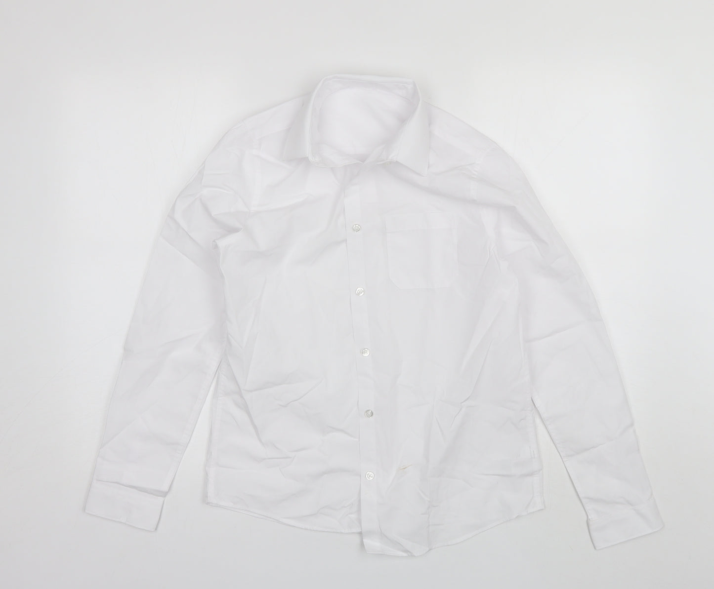 F&F Boys White  Polyester Basic Button-Up Size 13-14 Years Collared