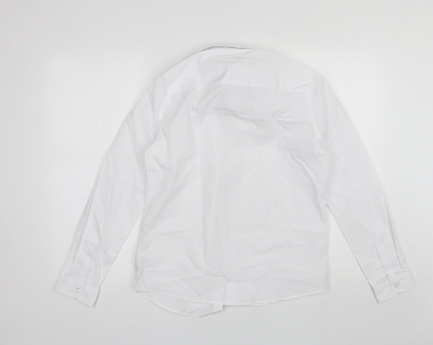 F&F Boys White  Polyester Basic Button-Up Size 13-14 Years Collared