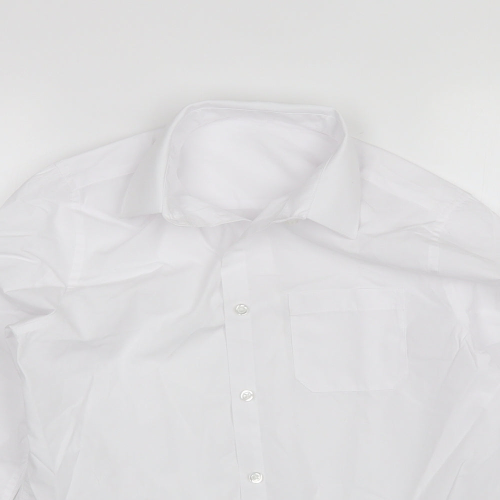 F&F Boys White  Polyester Basic Button-Up Size 13-14 Years Collared