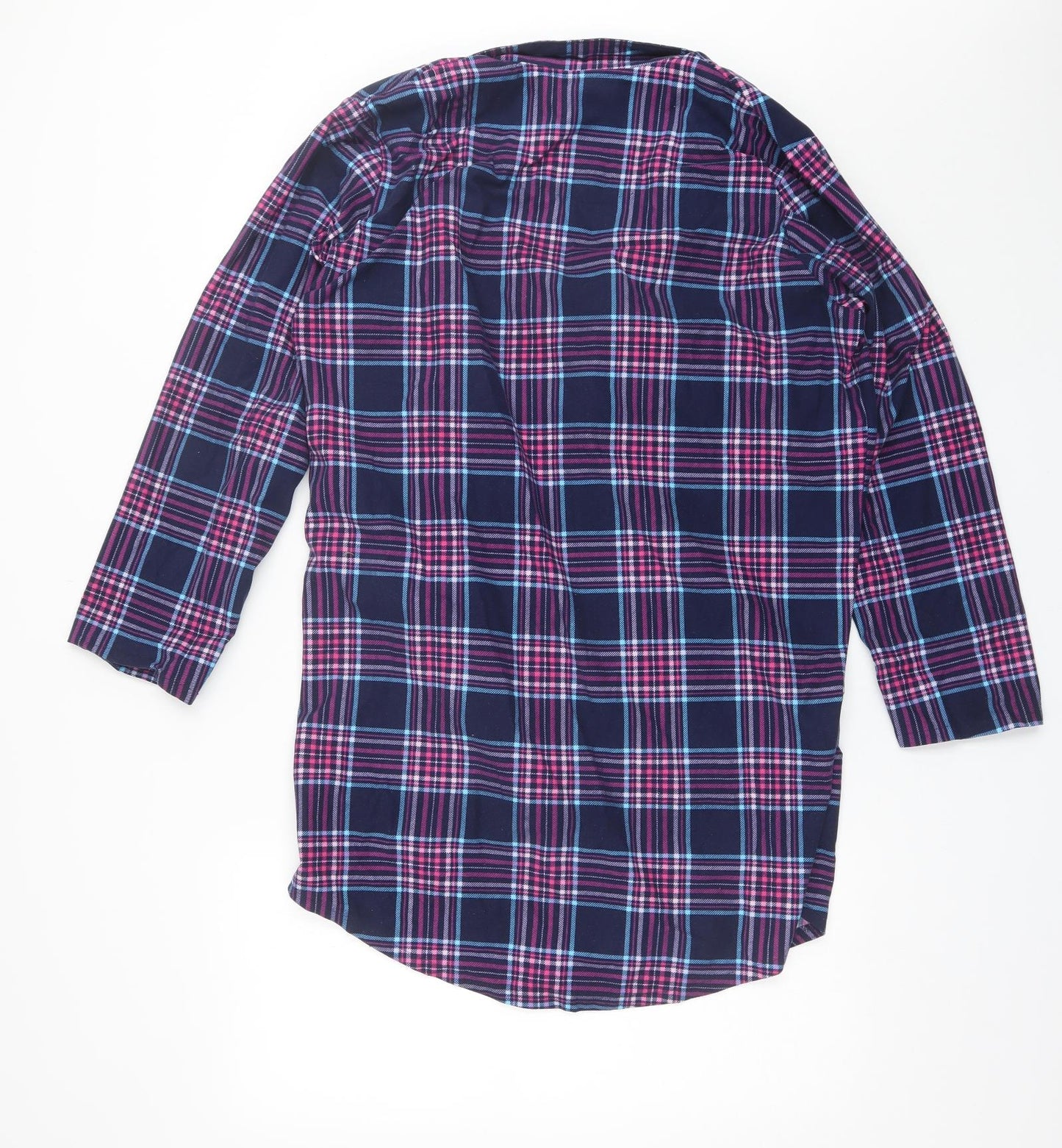 George Womens Blue Plaid Polyester Top Pyjama Top Size 12