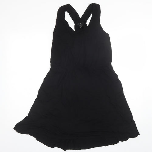 H&M Womens Black  Viscose Shift  Size L  V-Neck