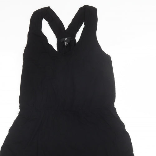 H&M Womens Black  Viscose Shift  Size L  V-Neck