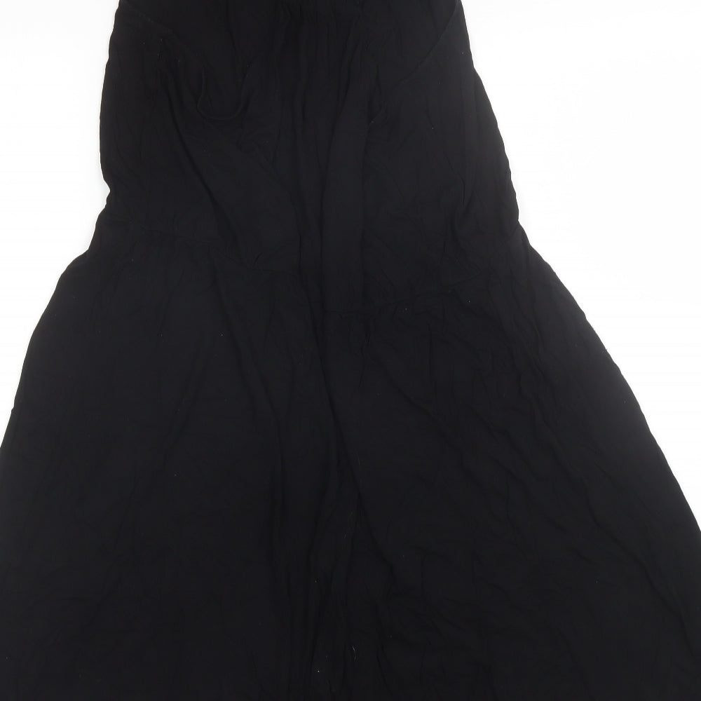 H&M Womens Black  Viscose Shift  Size L  V-Neck