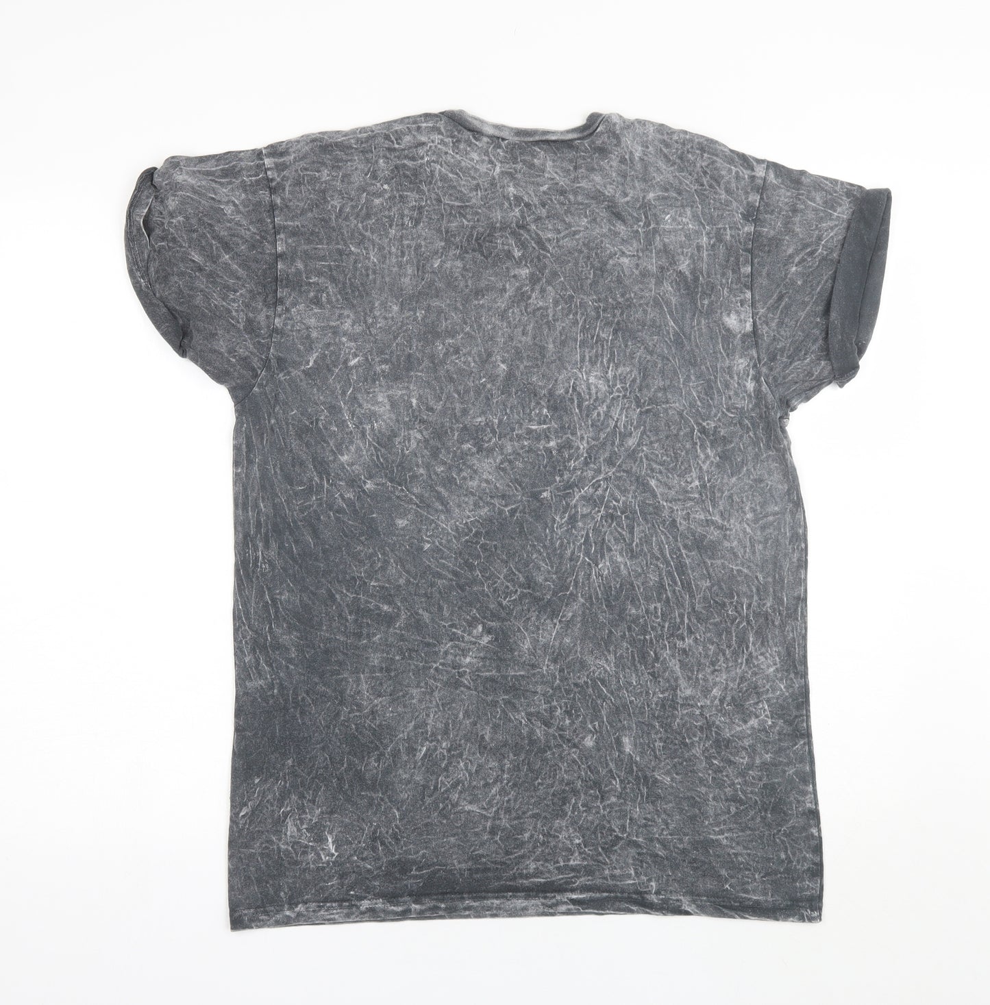 Topman Mens Grey  Cotton  T-Shirt Size M Round Neck