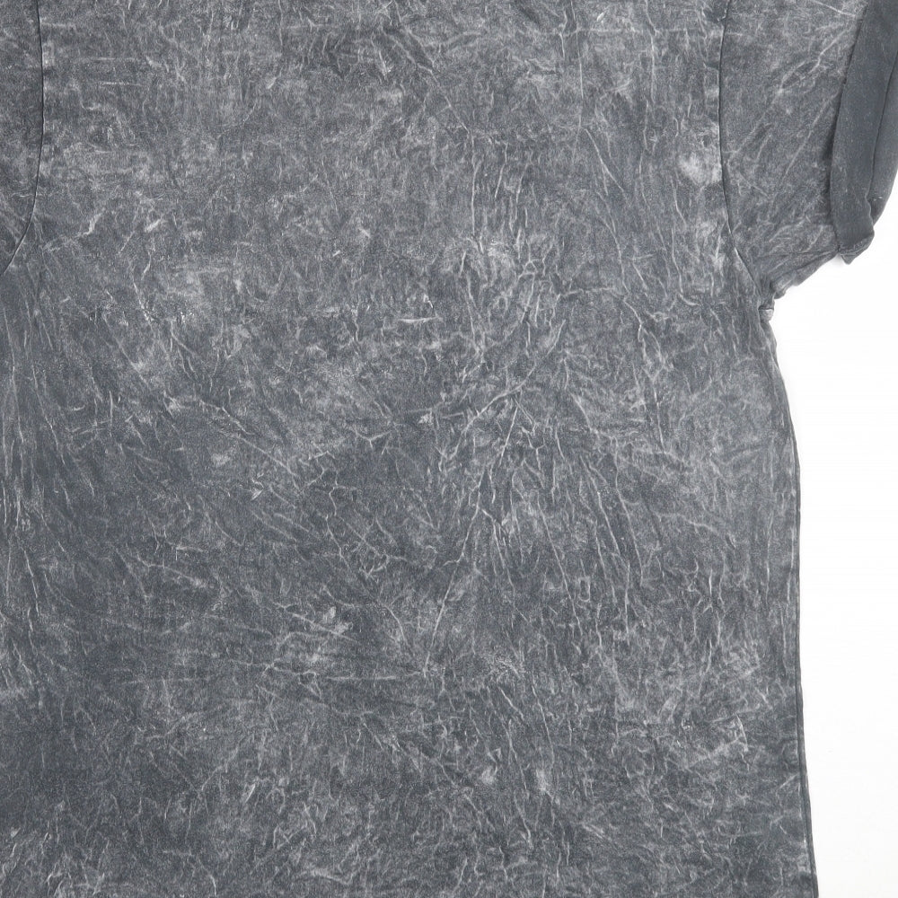Topman Mens Grey  Cotton  T-Shirt Size M Round Neck