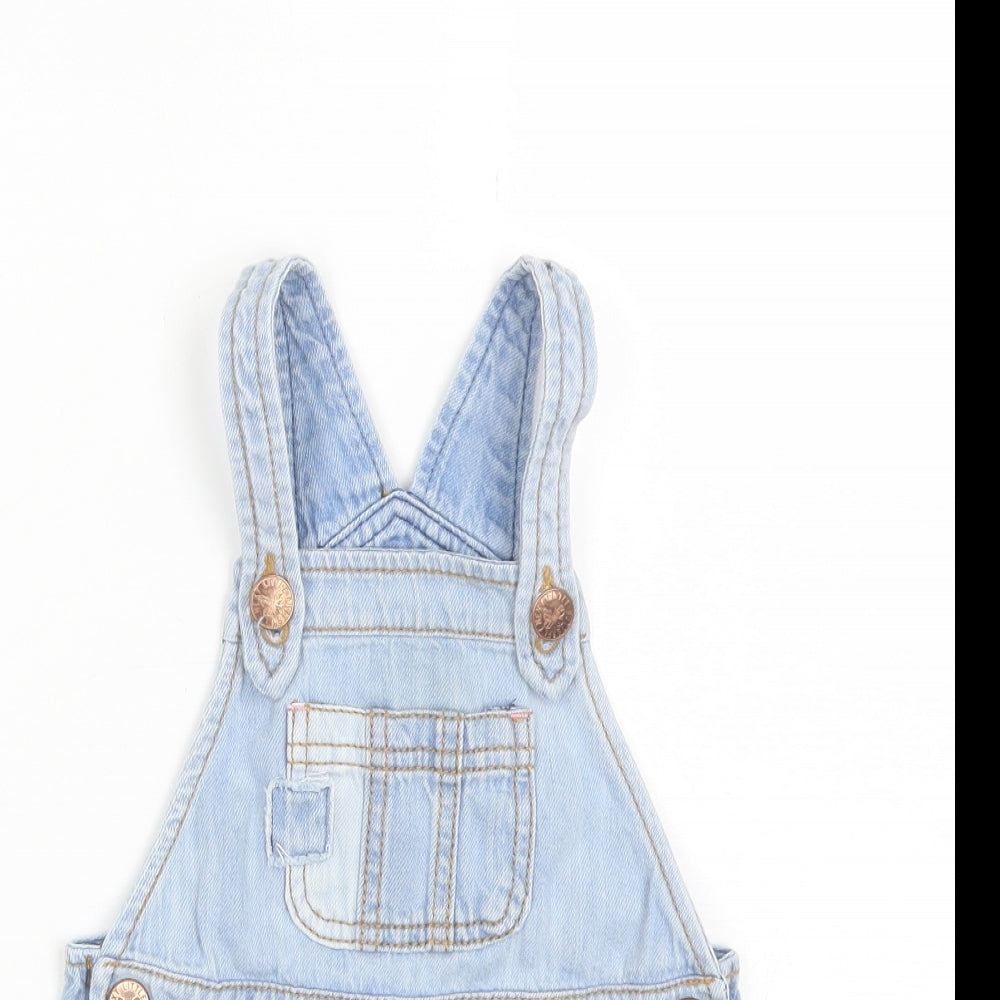NEXT Girls Blue  Cotton Dungaree One-Piece Size 2-3 Years
