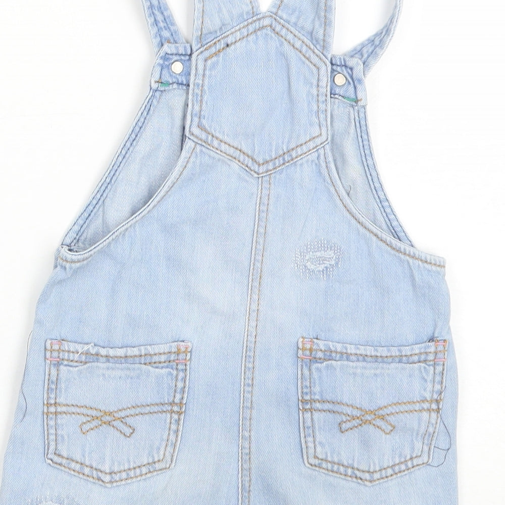 NEXT Girls Blue  Cotton Dungaree One-Piece Size 2-3 Years