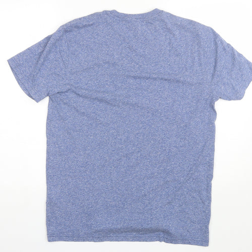 Divided Mens Blue  Cotton  T-Shirt Size M Round Neck