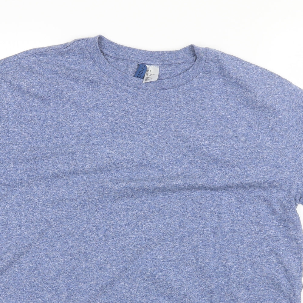 Divided Mens Blue  Cotton  T-Shirt Size M Round Neck