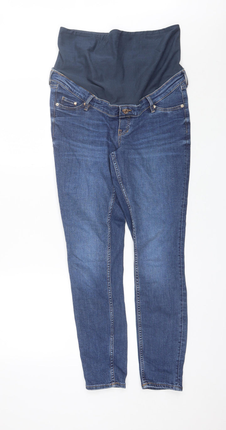 H&M Womens Blue  Cotton Skinny Jeans Size M L29 in Regular