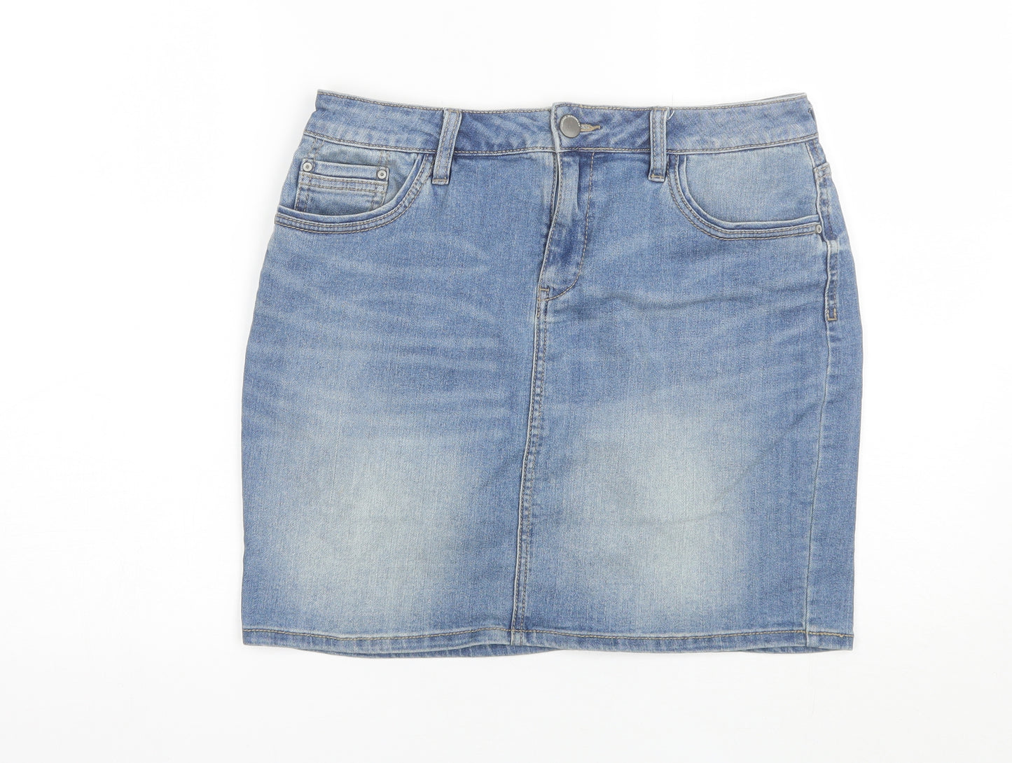 F&F Womens Blue  Cotton Mini Skirt Size 12