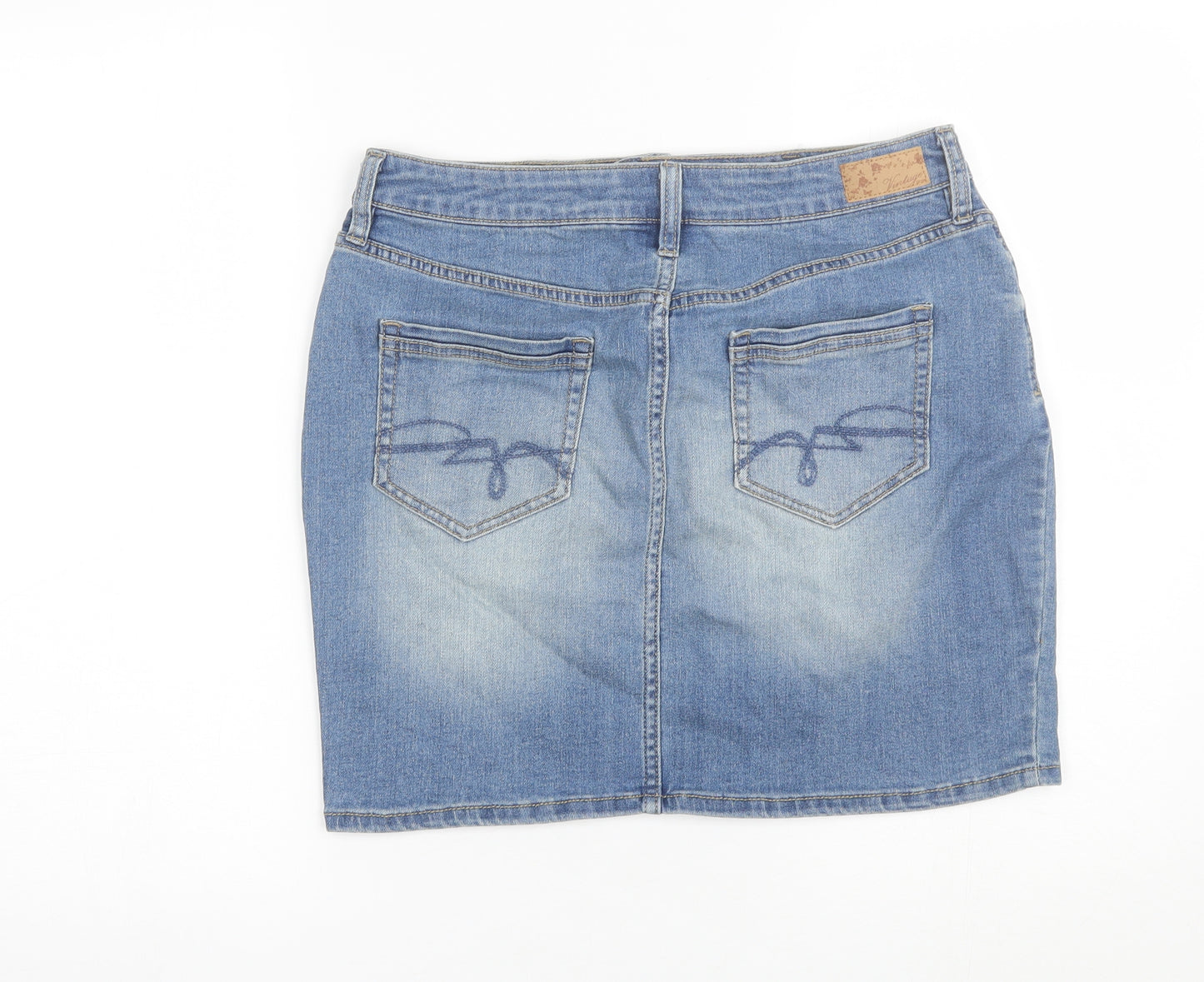 F&F Womens Blue  Cotton Mini Skirt Size 12