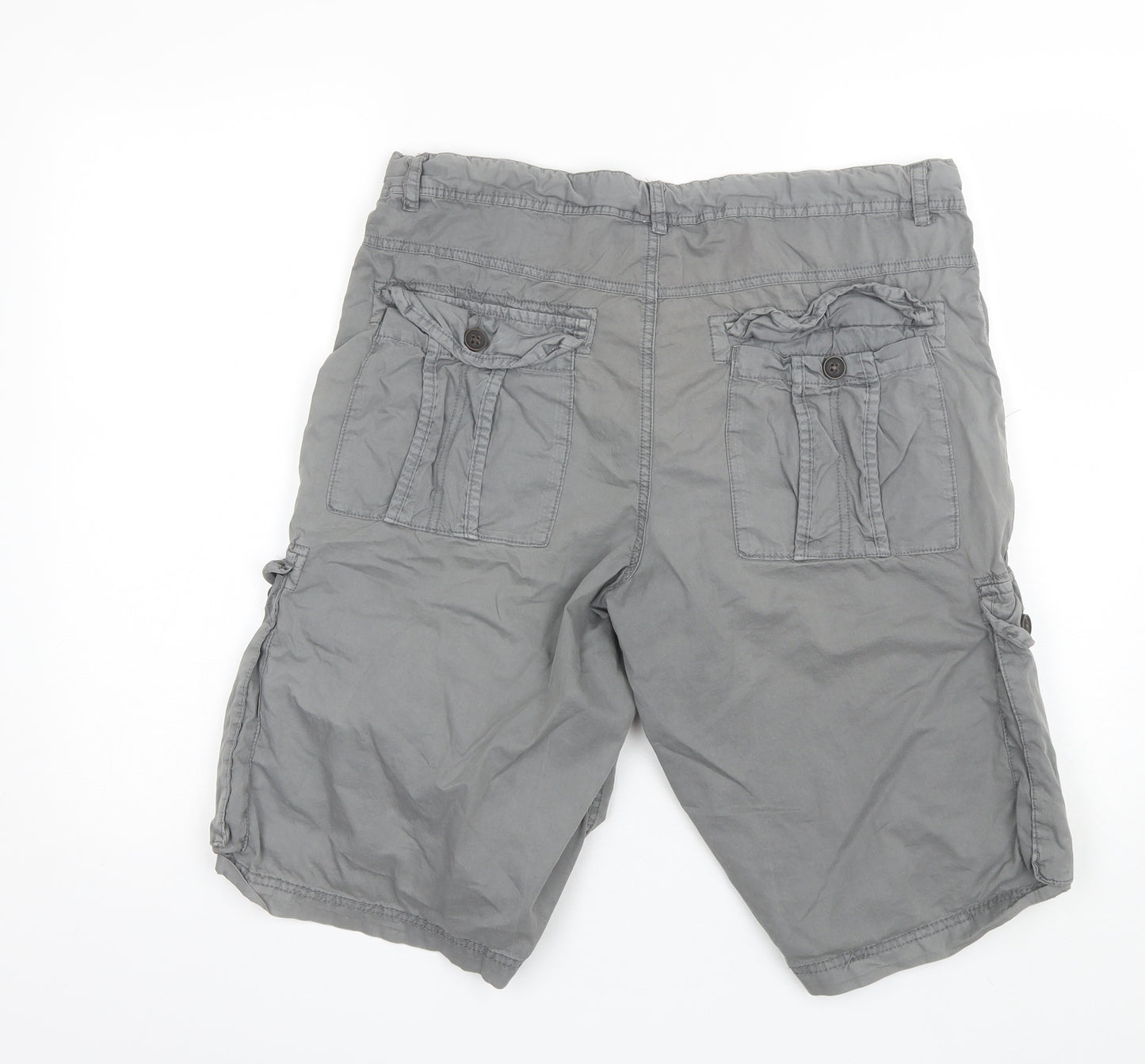 Easy Mens Grey  Cotton Cargo Shorts Size 34 L12 in Regular