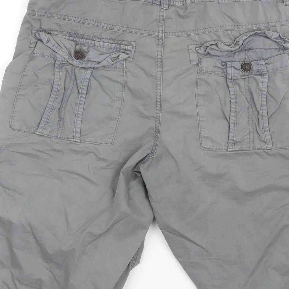 Easy Mens Grey  Cotton Cargo Shorts Size 34 L12 in Regular