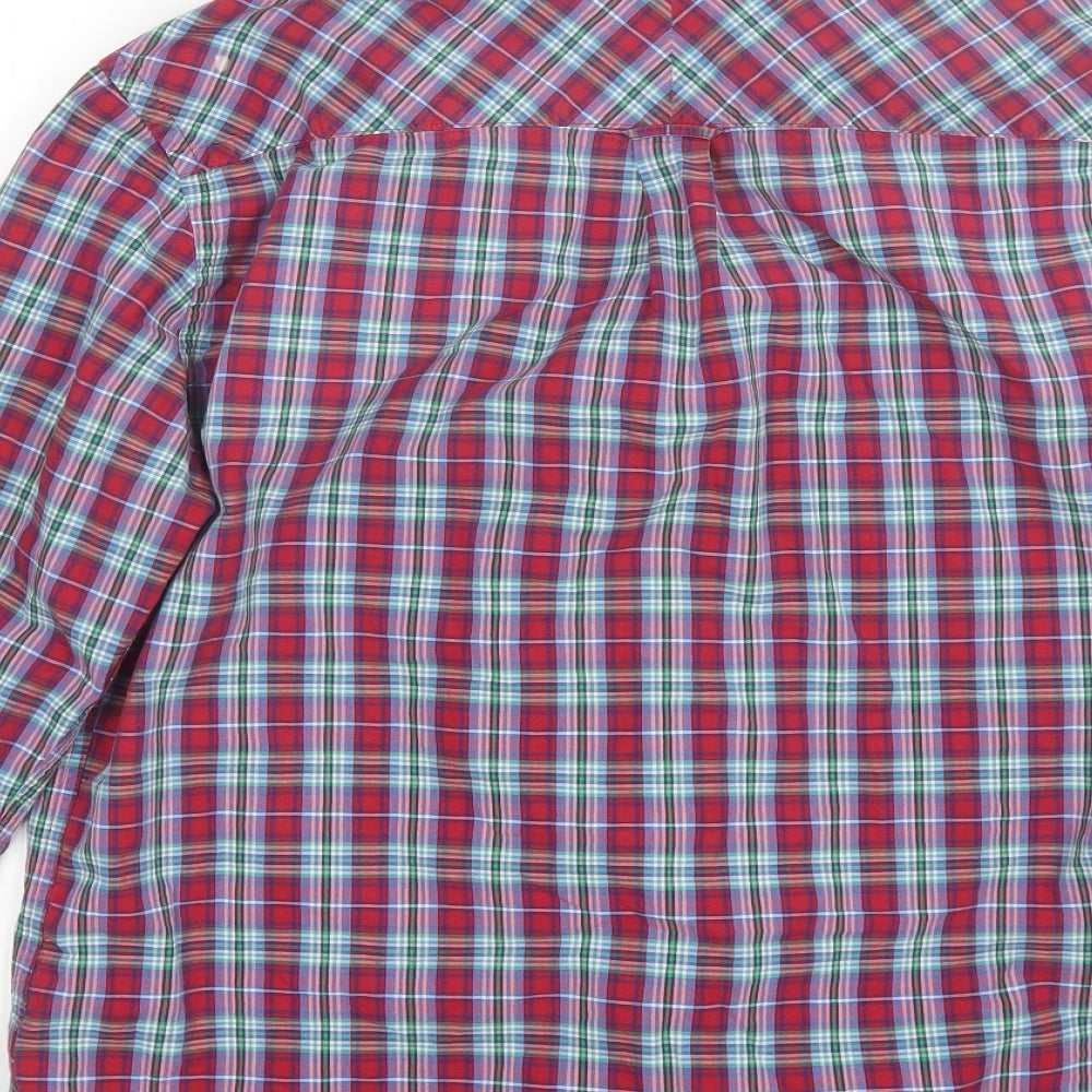 NEXT Mens Red Plaid Cotton  Button-Up Size XL Collared