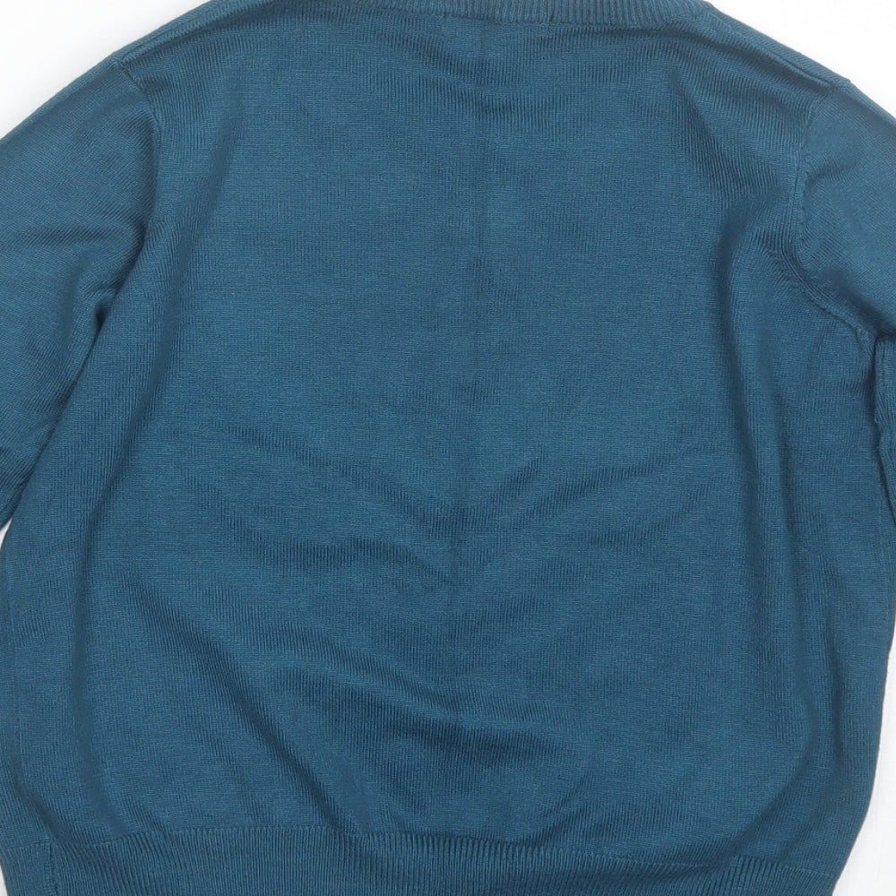 River Island Womens Blue Round Neck  Viscose Cardigan Jumper Size 8