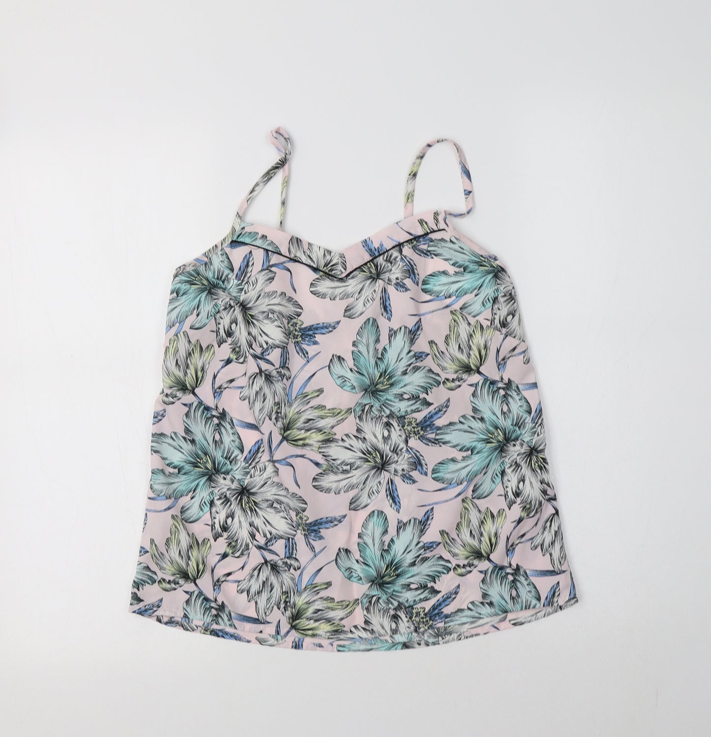 New Look Womens Pink Floral Polyester Cami Pyjama Top Size 8