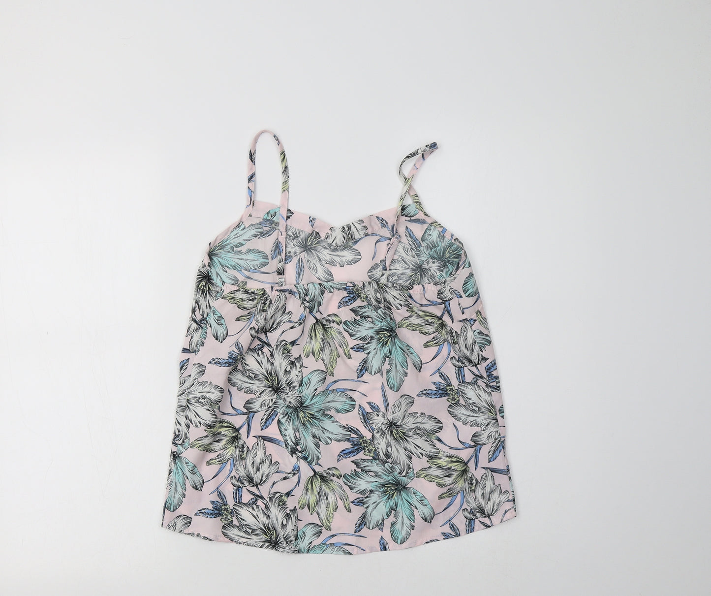 New Look Womens Pink Floral Polyester Cami Pyjama Top Size 8
