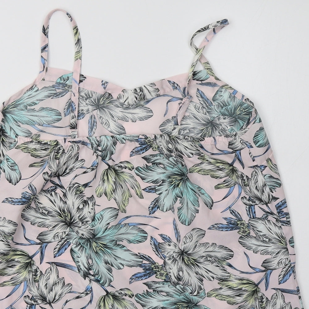 New Look Womens Pink Floral Polyester Cami Pyjama Top Size 8