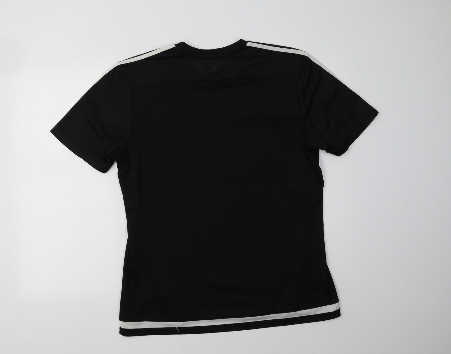 adidas Mens Black  Polyester Jersey T-Shirt Size L Crew Neck