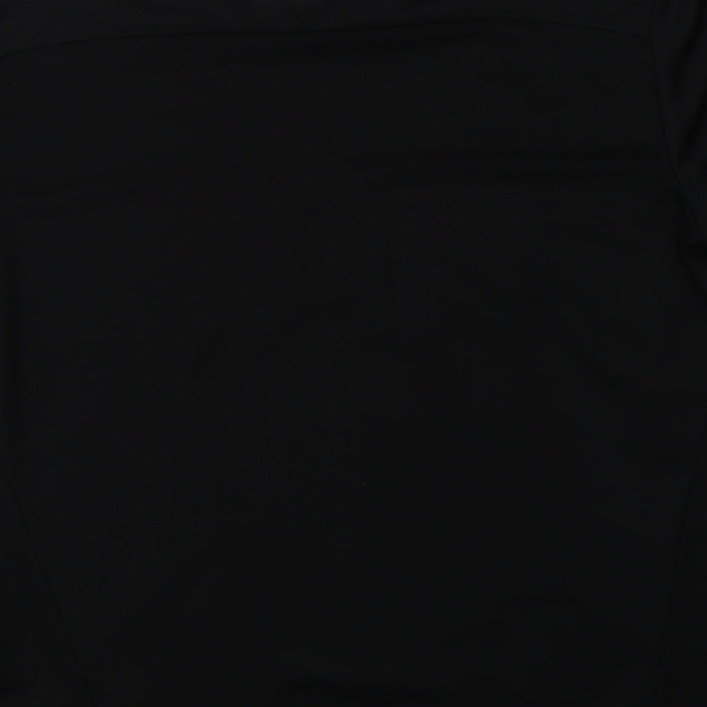 adidas Mens Black  Polyester Jersey T-Shirt Size L Crew Neck