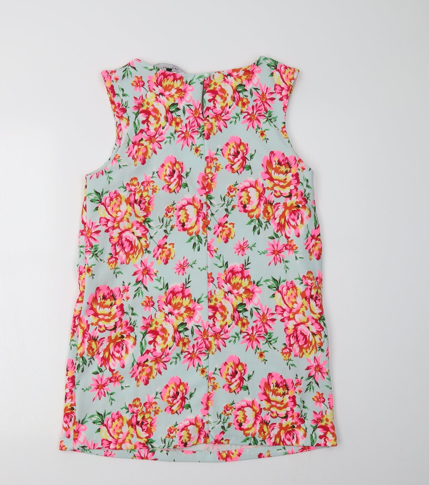 New Look Womens Multicoloured Floral Polyester Tunic Tank Size 12 Round Neck