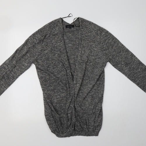 New Look Womens Grey V-Neck  Cotton Cardigan Jumper Size 14