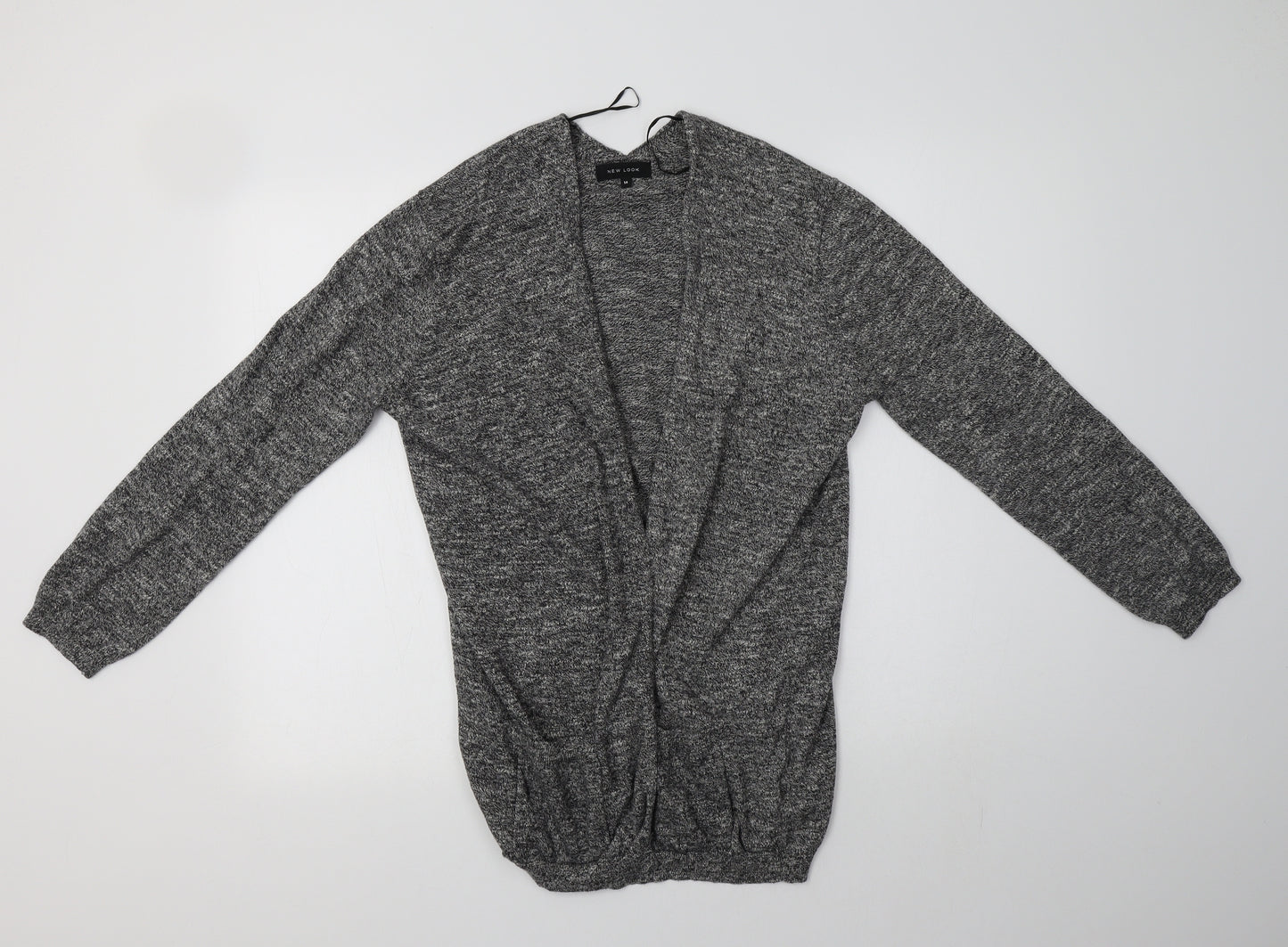 New Look Womens Grey V-Neck  Cotton Cardigan Jumper Size 14