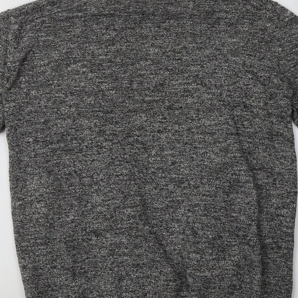 New Look Womens Grey V-Neck  Cotton Cardigan Jumper Size 14