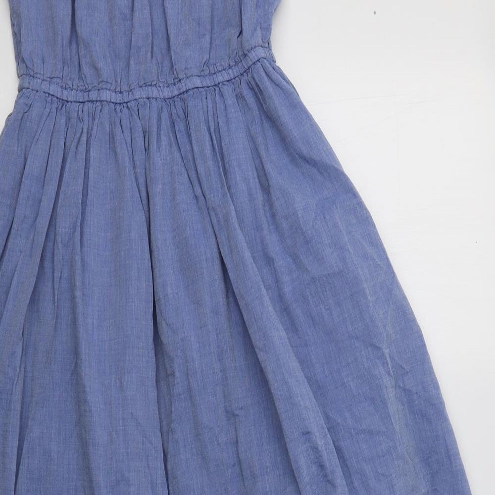 George Girls Blue  Cotton Fit & Flare  Size 11-12 Years  Square Neck