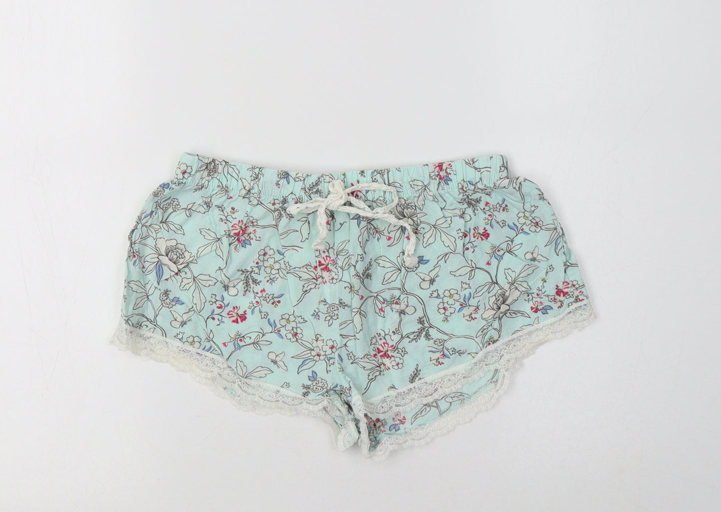 Primark Womens Green Floral Viscose  Pyjama Pants Size S