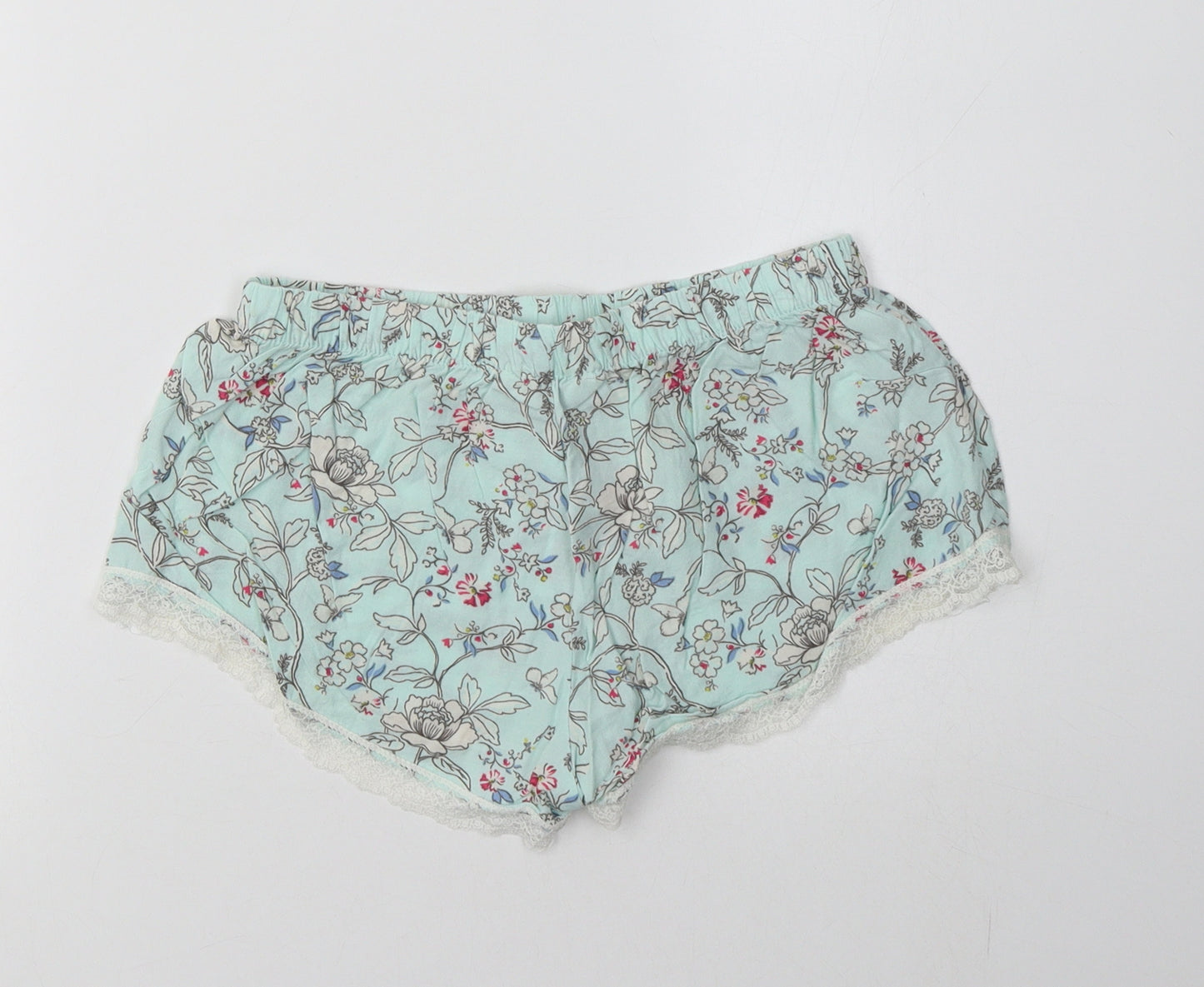 Primark Womens Green Floral Viscose  Pyjama Pants Size S
