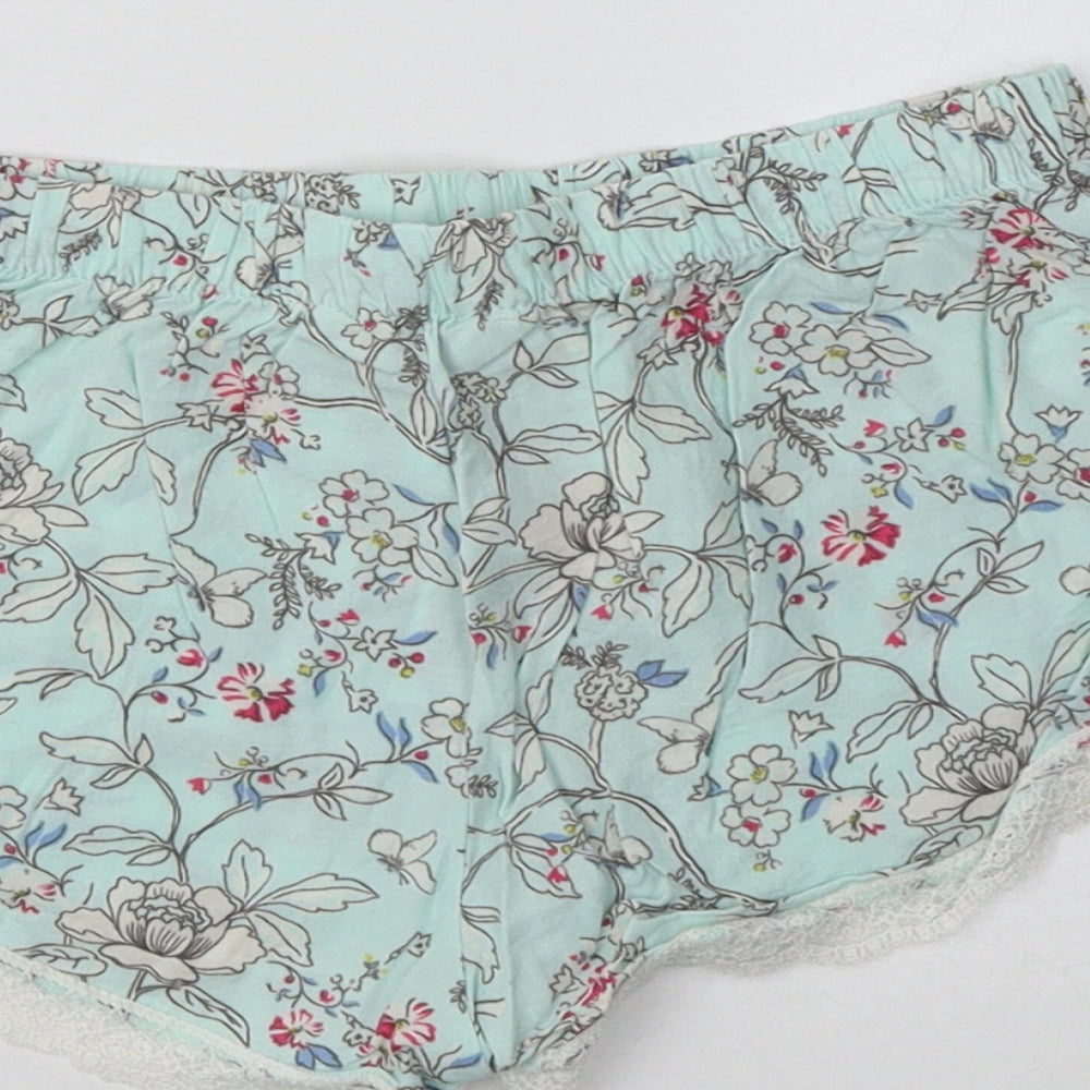 Primark Womens Green Floral Viscose  Pyjama Pants Size S