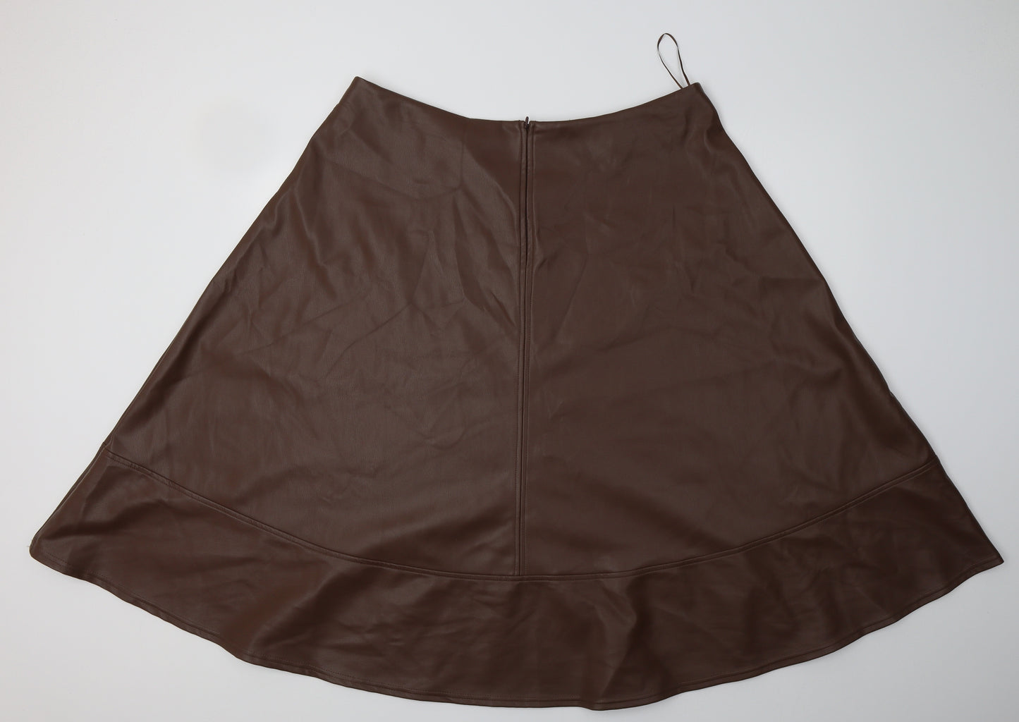 Primark Womens Brown  Polyurethane A-Line Skirt Size 20