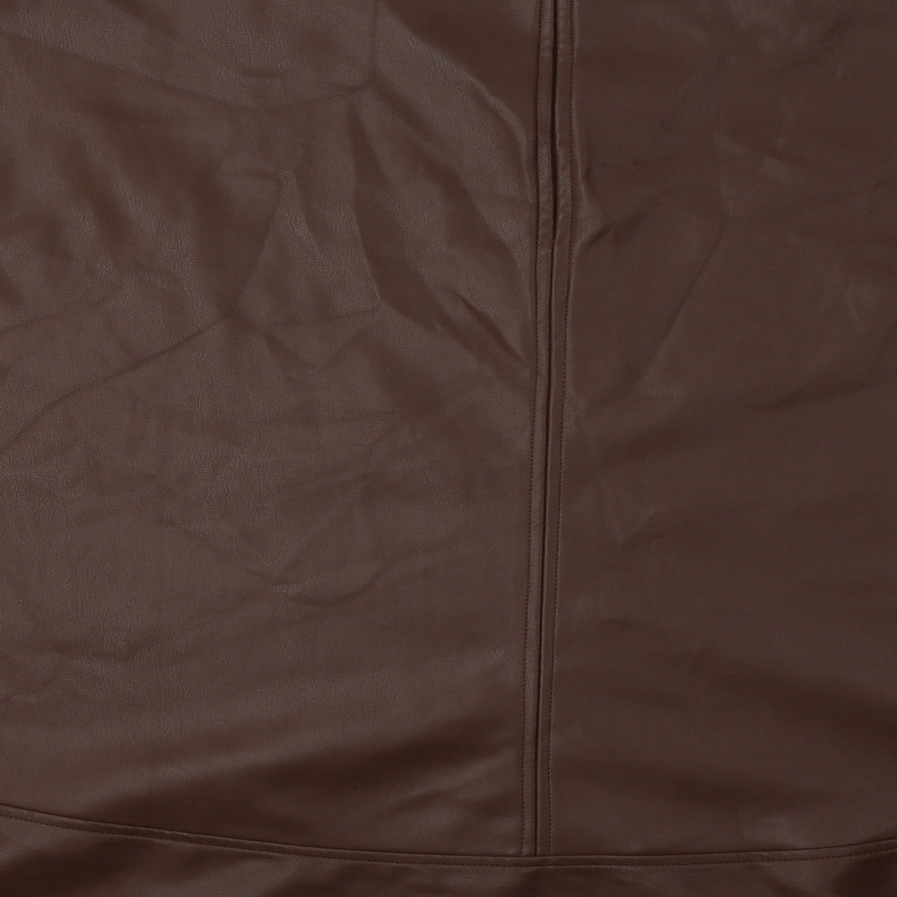 Primark Womens Brown  Polyurethane A-Line Skirt Size 20