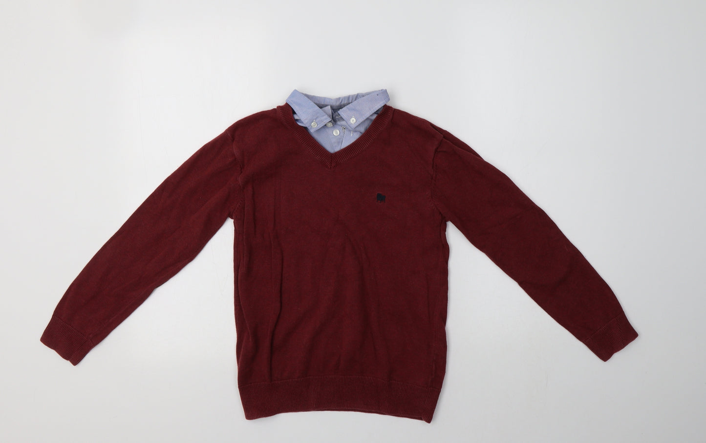 NEXT Boys Red Collared  Cotton Pullover Jumper Size 9-10 Years