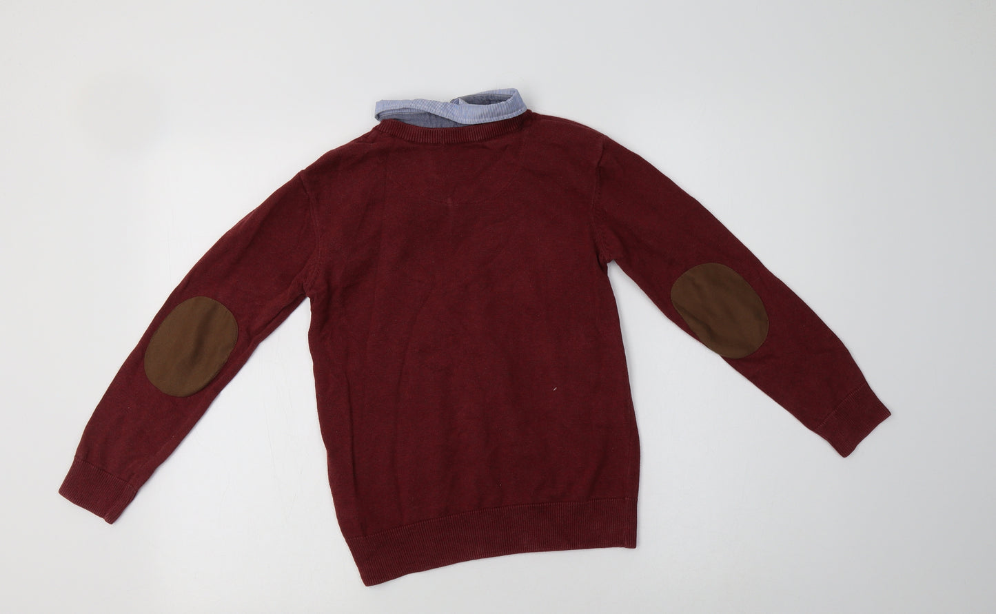 NEXT Boys Red Collared  Cotton Pullover Jumper Size 9-10 Years