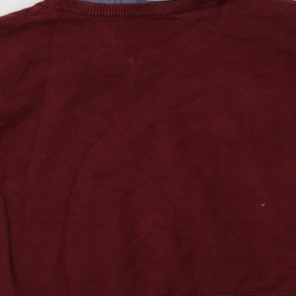 NEXT Boys Red Collared  Cotton Pullover Jumper Size 9-10 Years