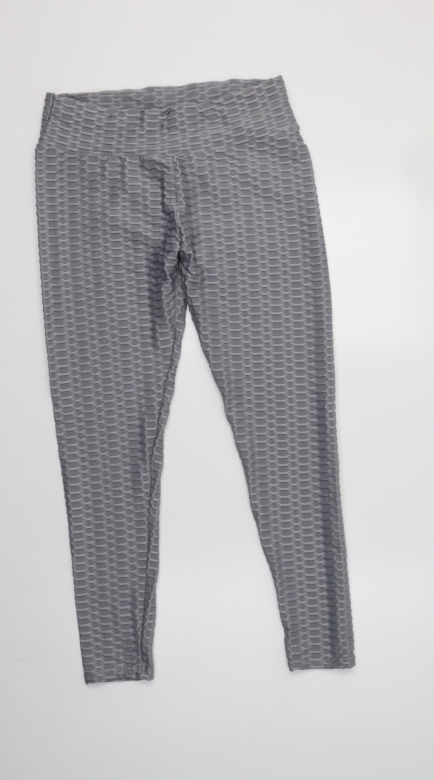 Preworn Womens Grey  Polyester Compression Leggings Size XL L27 in Regular