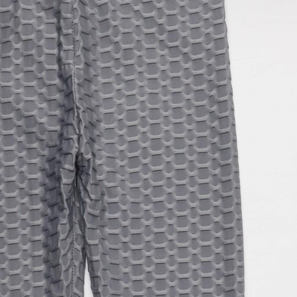 Preworn Womens Grey  Polyester Compression Leggings Size XL L27 in Regular