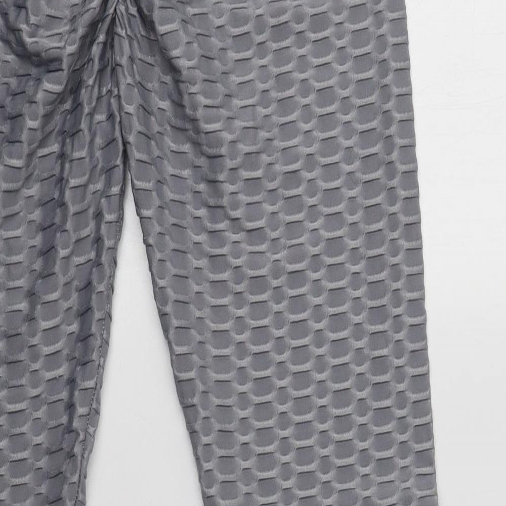 Preworn Womens Grey  Polyester Compression Leggings Size XL L27 in Regular