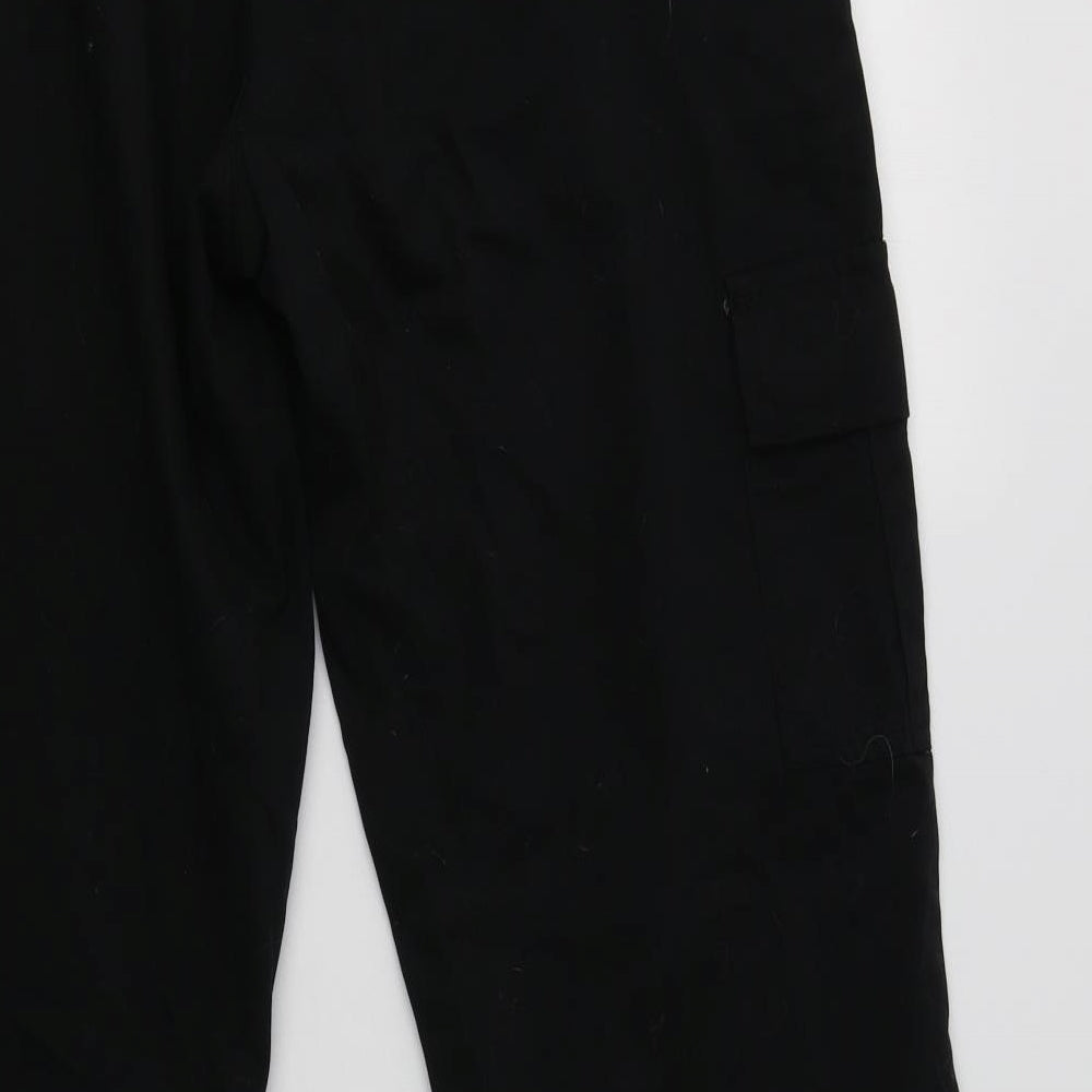 Boohoo Man Mens Black  Cotton Cargo Trousers Size 34 L33 in Regular