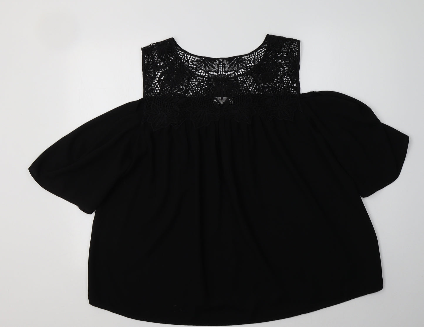 Soon Womens Black  Polyester Basic Blouse Size 20